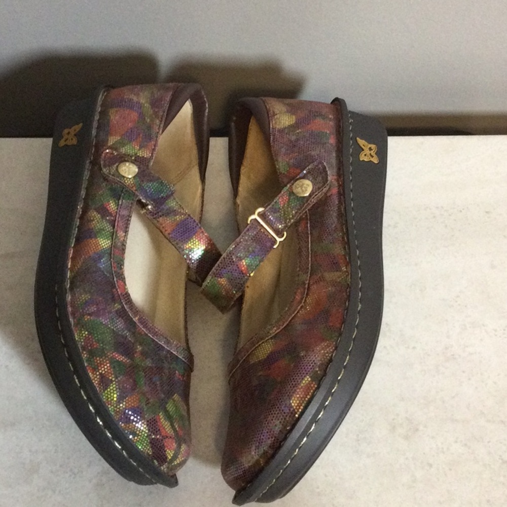 EU 39 Alegria Multicolor Mary Jane Shoes - Picture 7 of 11
